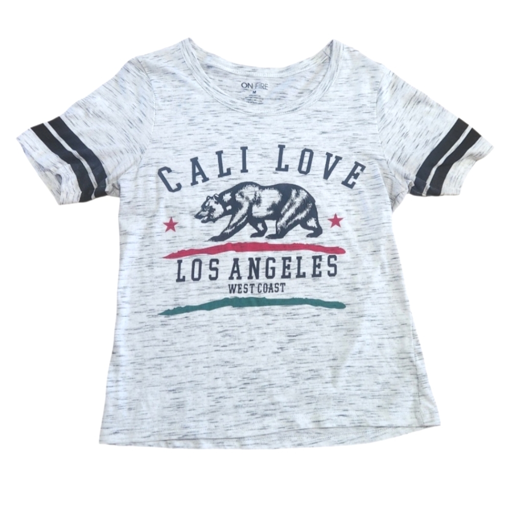 On Fire Women's Cali Love Bear Los Angeles Space Dyed T-Shirt - Medium